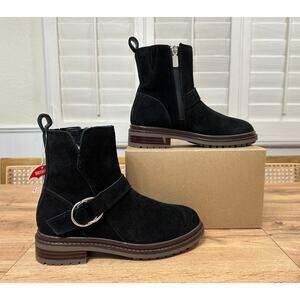 Blondo Rorie Ankle Booties Black Suede Lug Sole Size 6.5 NWT Waterproof